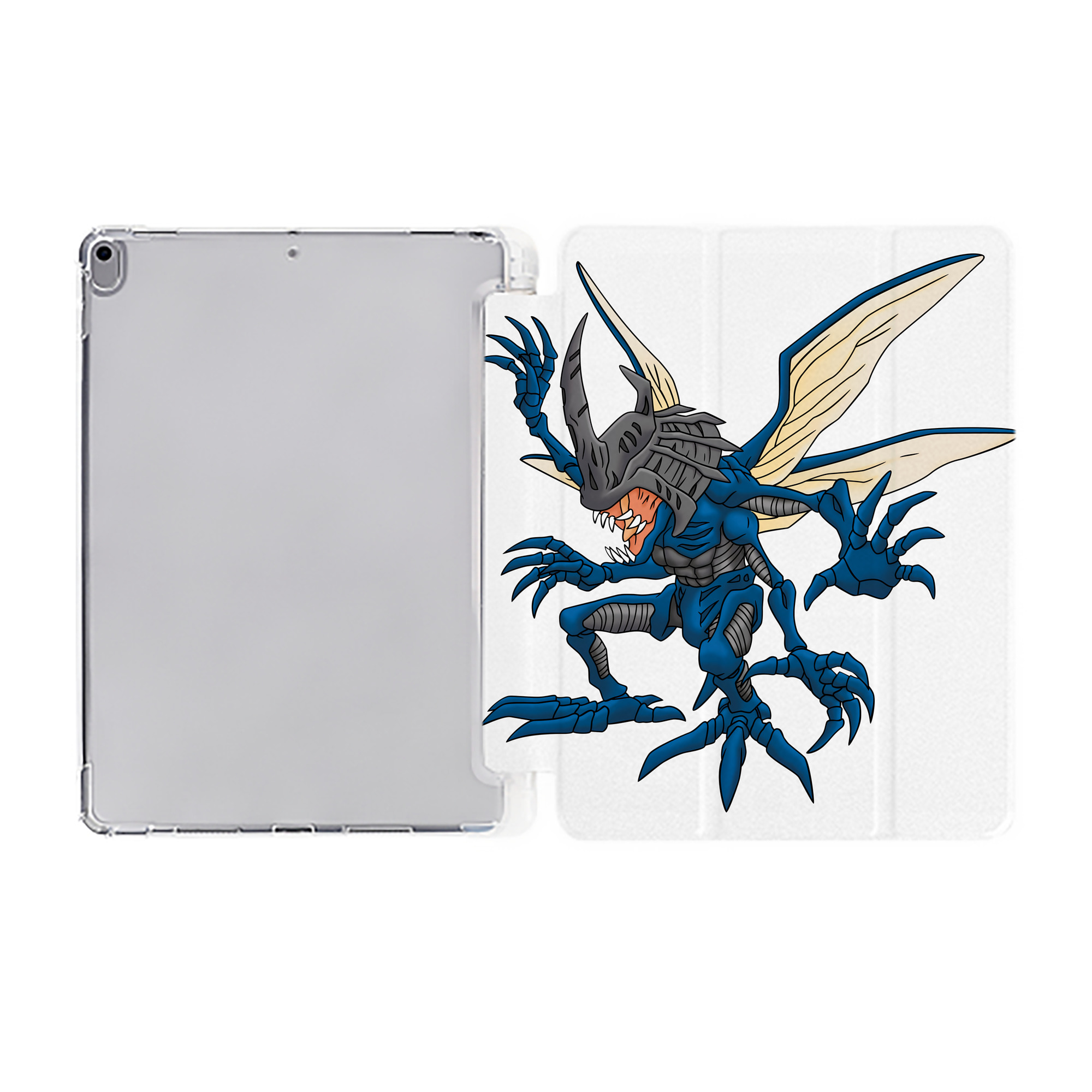 （画像用） Digimon デジタルモンスター/デジモン IPad ケース ペン収納付き 三つ折りスタンド PUレザー×シリコン 対応機種9.5/10.5/10.9インチ